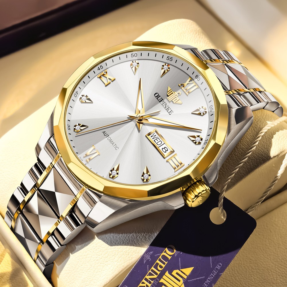 OUPINKE 남성 시계 명품 손목시계 럭셔리 오토매틱 기계식 비즈니스 캐주얼 큐빅 워터프루프 야광 376,000원