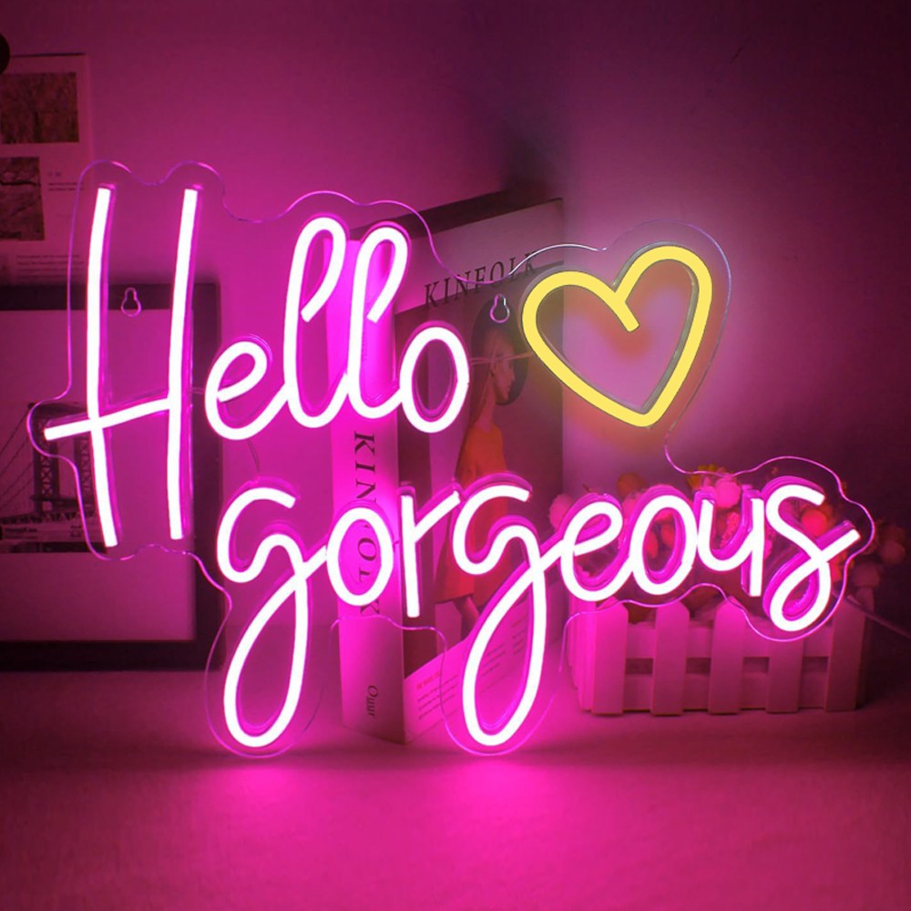 HK.sell 헬로고져스 아크릴 네온사인 무드등, 핑크 29,800원