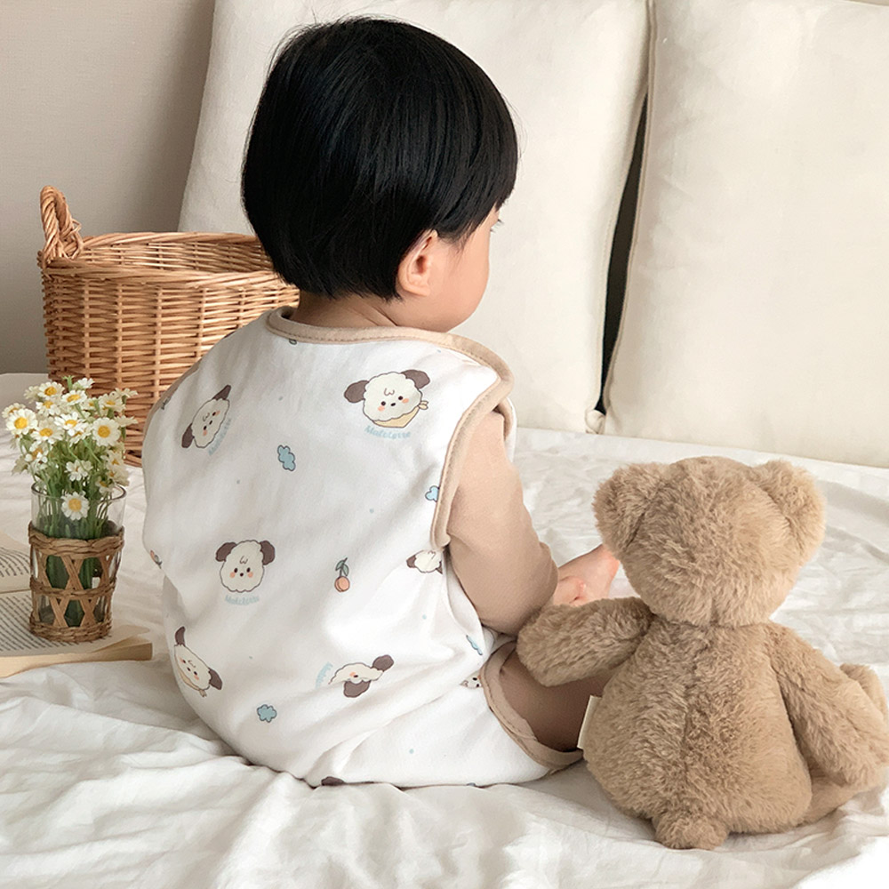 마롤로뜨 빌리지 극세사 아기 수면조끼 아기내의 실내복 겨울 유아잠옷 보온, 마뭉이_극세사 수면조끼 18,000원