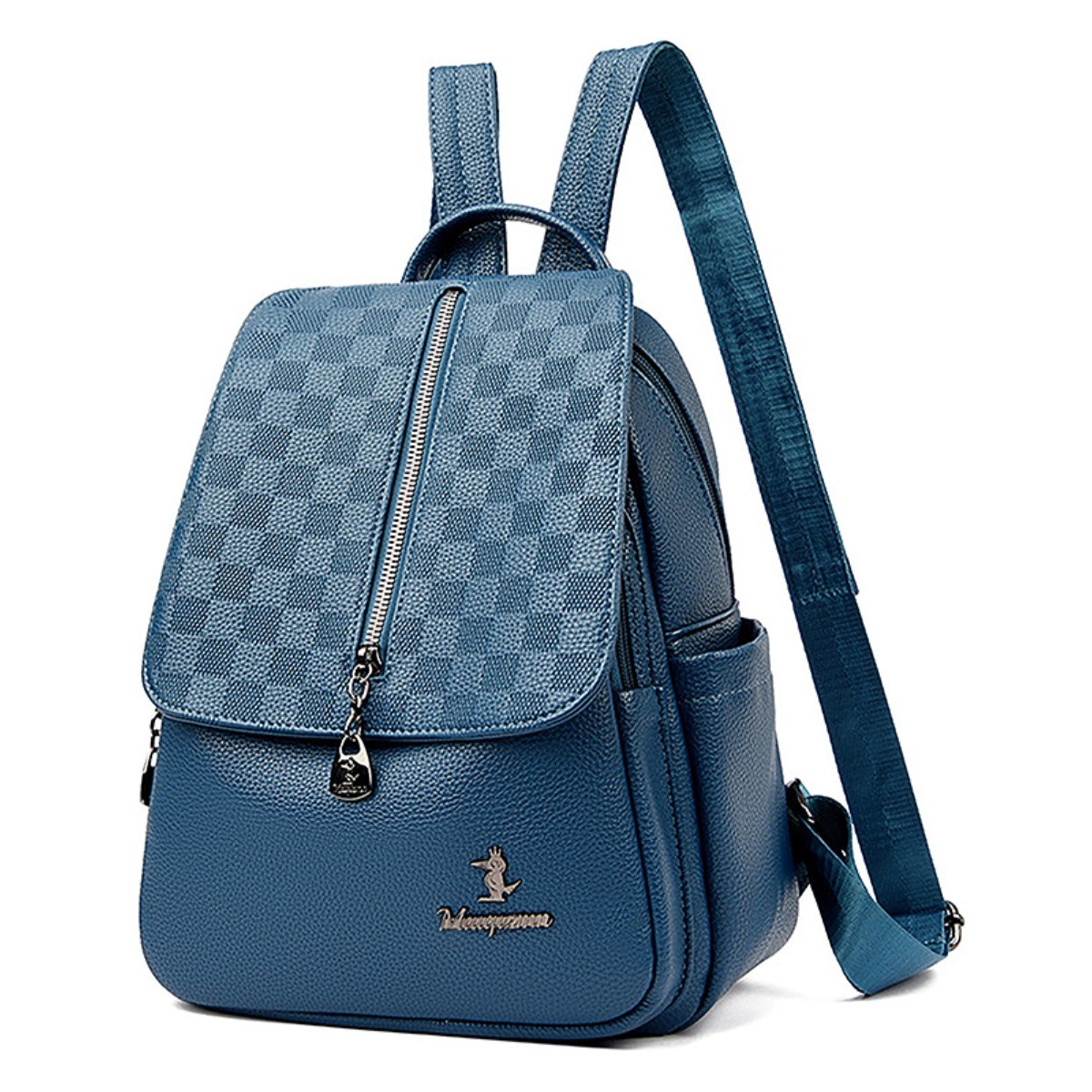 레드에셋 여성용 가죽 백팩 체크 배낭 가벼운 여자 가방 대용량 여행용 멀티 포켓 여자백팩 12,900원