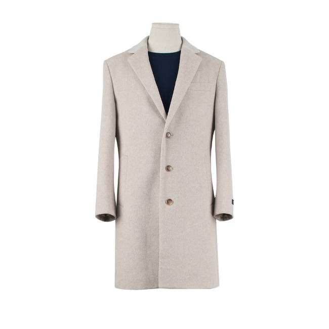 울 캐시미어 혼방 쓰리버튼 아이보리 롱코트 BLC415542 219,000원