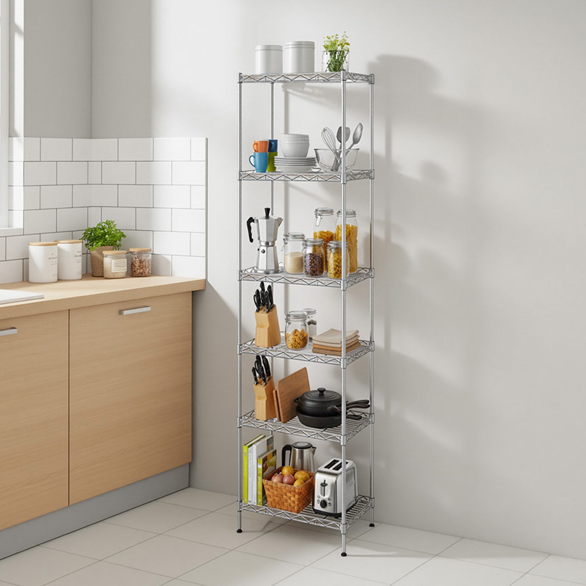 SONGMICS 튼튼한 다용도 조립식 메탈 철제 스탠드 수납 선반 39,560원