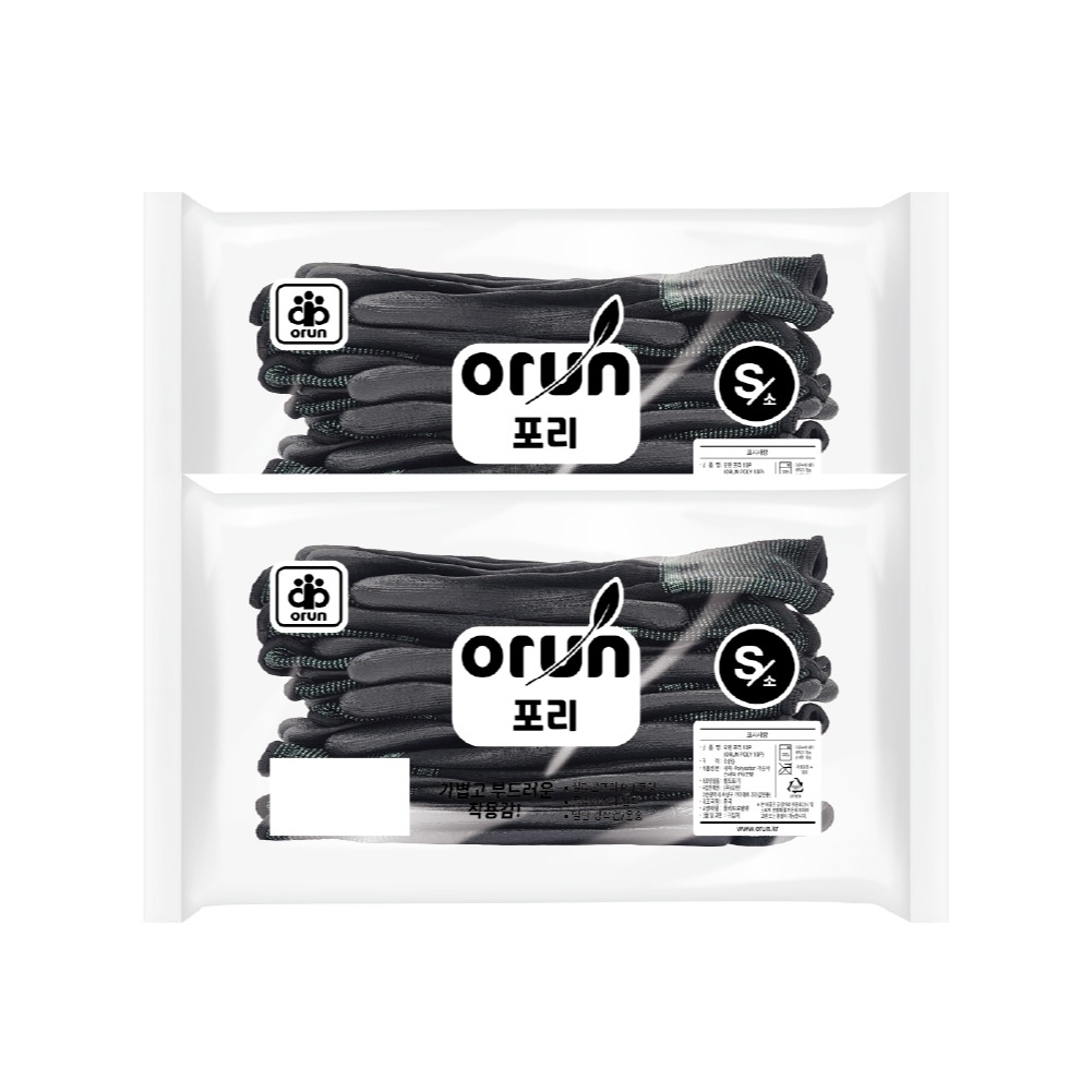 오런 포리 10P 손바닥 코팅장갑 S, 검정, 2개 14,830원