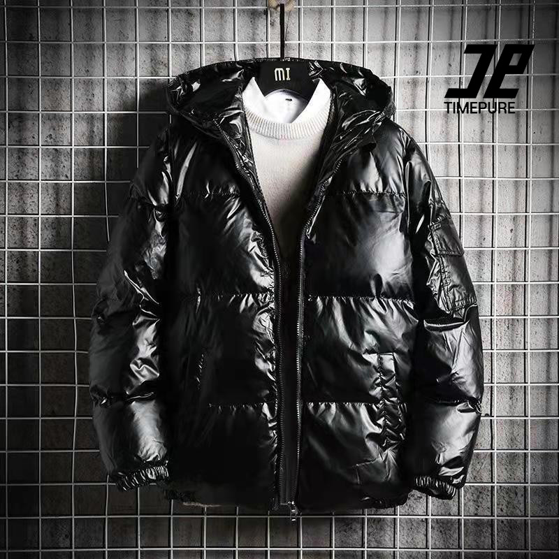 TIMEPURE 겨울 신상 남성 면패딩점퍼 두꺼운 남자 다운 코트 보온 후드 숏패딩 트렌디 광택 남성 면패딩 오버핏 겨울 아우터 대형 사이즈 겨울코트 캐주얼 스타일 포근한 외투 50,880원