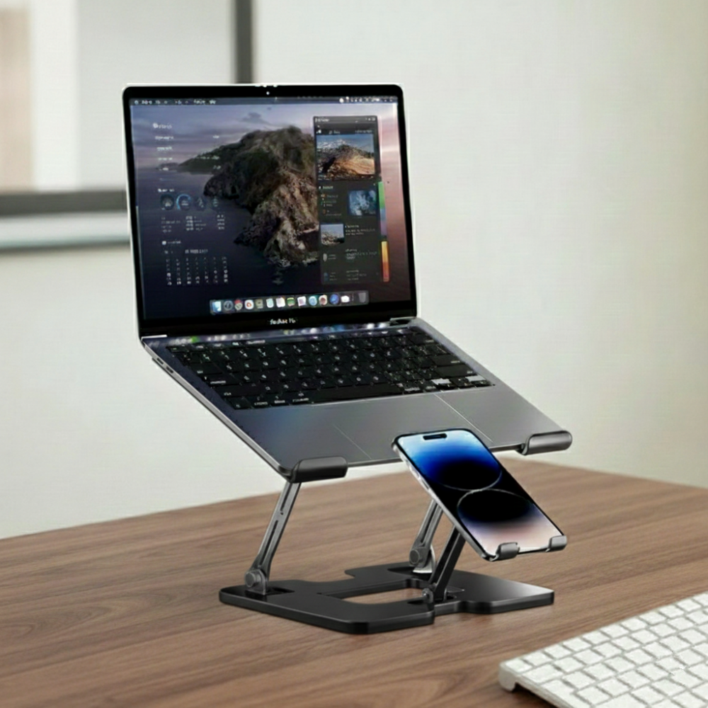 조이제이 높이조절 휴대용 미끄럼방지패드 노트북 거치대, 1개, 블랙 21,400원