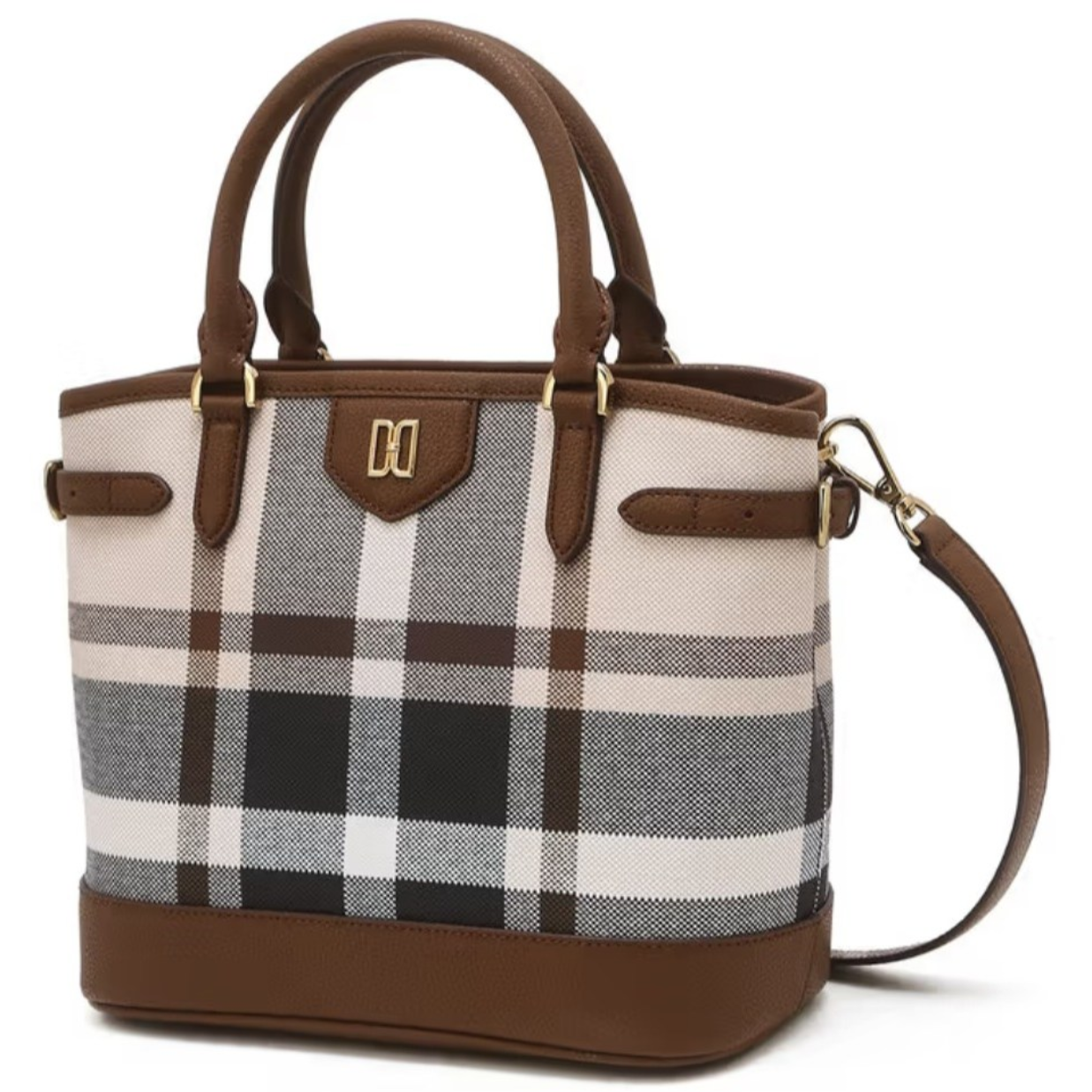 닥스>> [선물추천] 타탄 체크 라이트브라운 가죽 토트백 (DCBA6E716W2) 422,400원