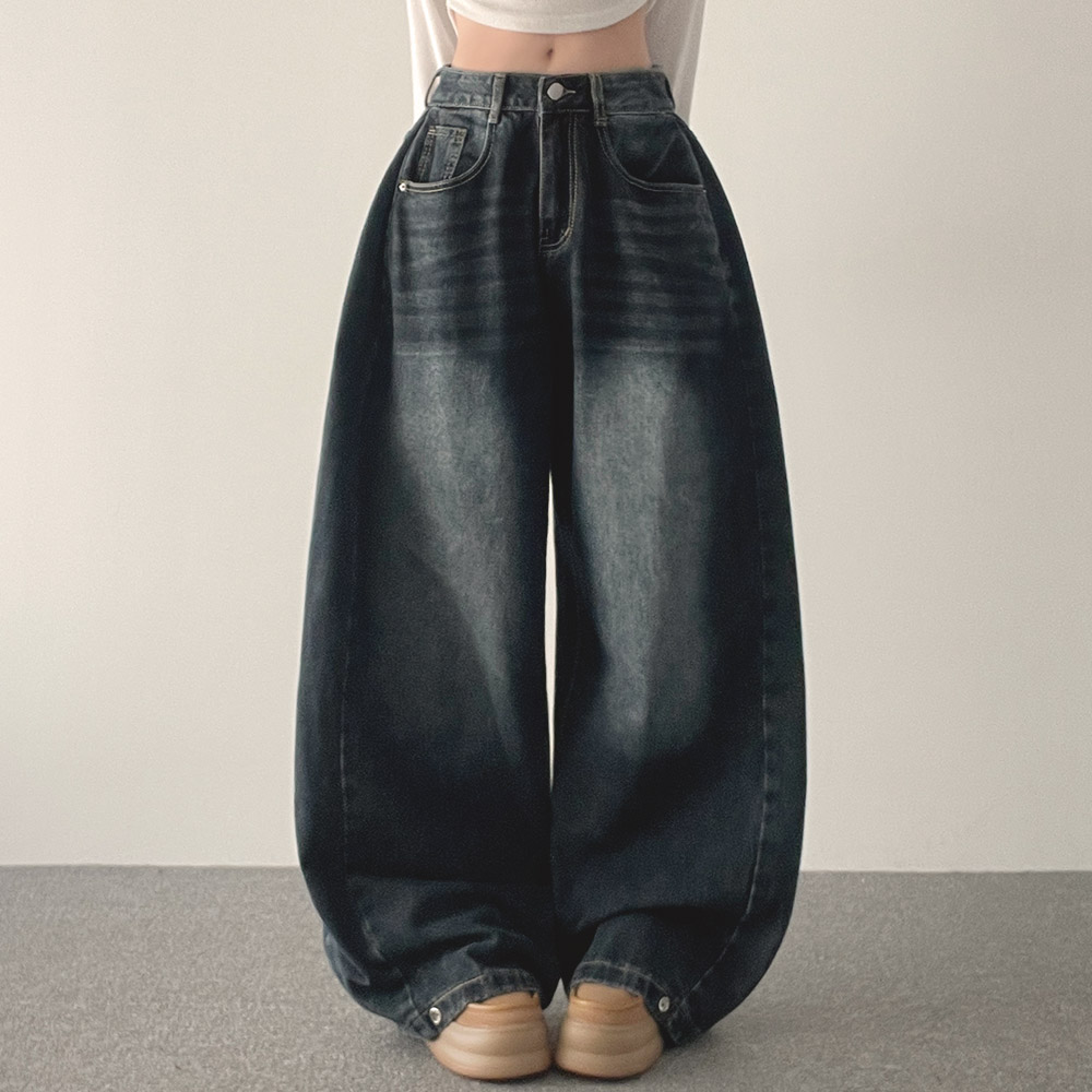 위드후이린 여성용 투투 사이드 핀턱 와이드 데님 팬츠 25,900원