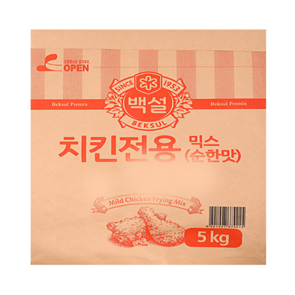 씨제이제일제당 백설 치킨전용 믹스 순한맛, 1개, 5kg 18,500원