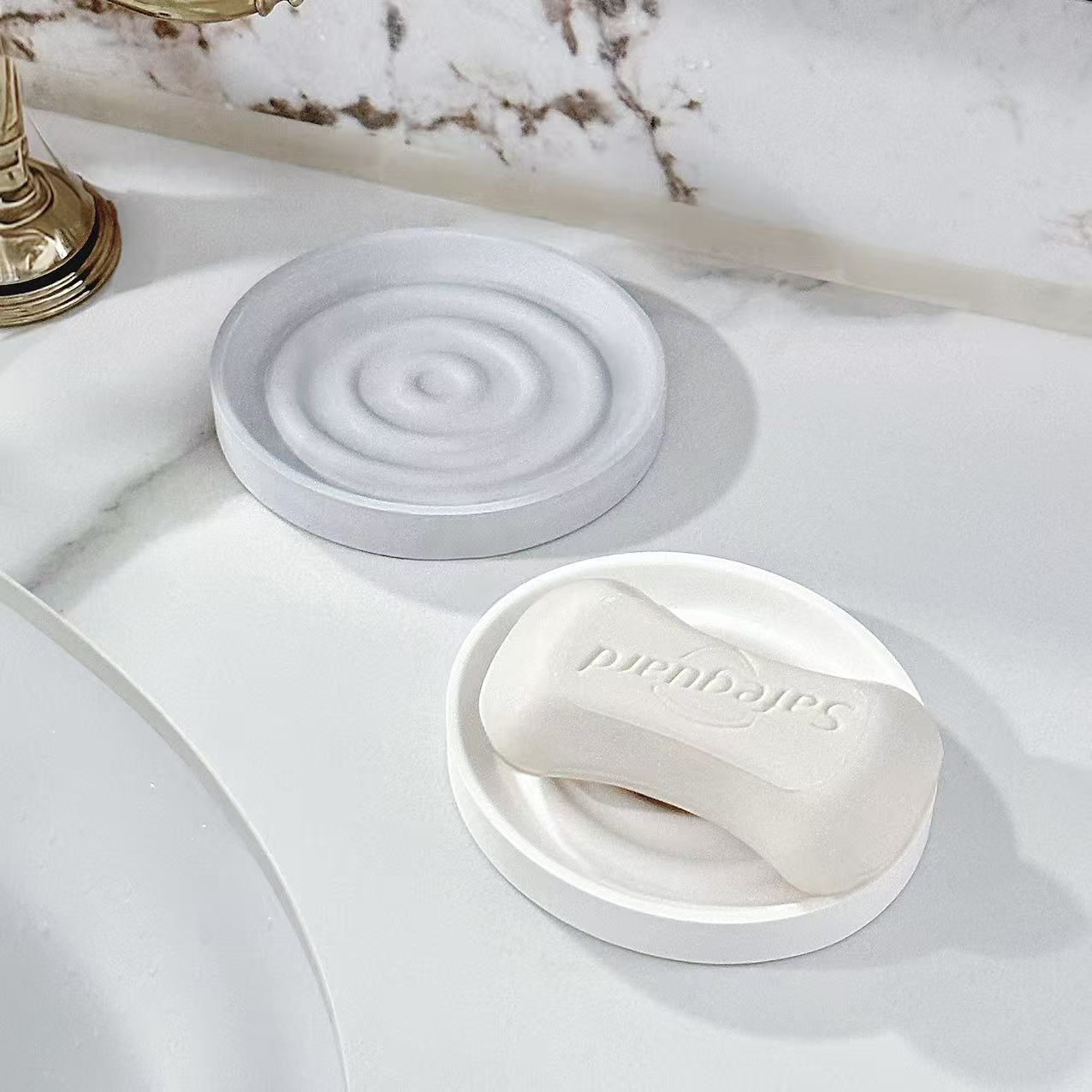 세면대 규조토 트레이 욕실 비누받침 원형 비누선반 다용도 세수비누 거치대 물빠짐 접시, 화이트, 1개 6,510원