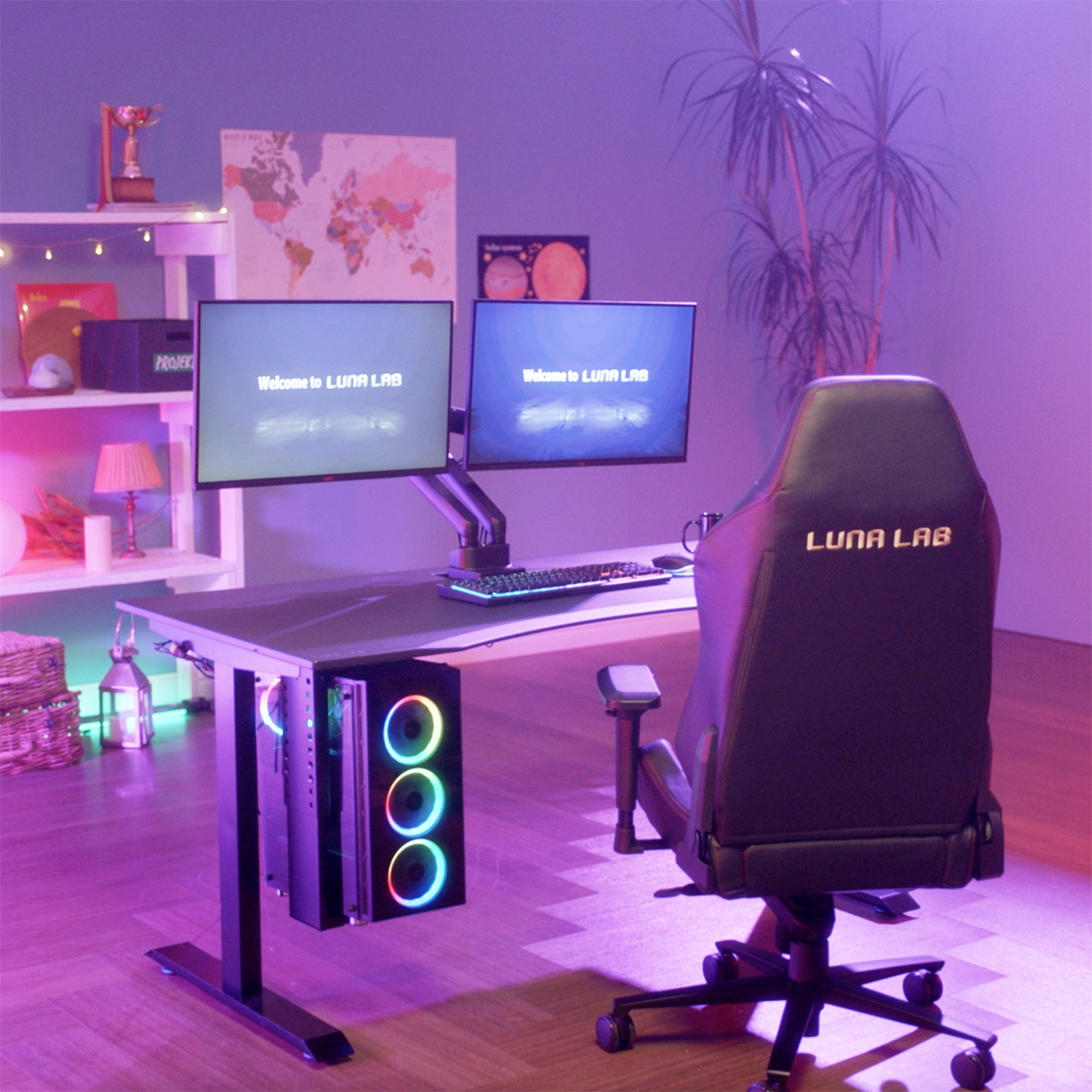 루나랩 컴퓨터 책상 게이밍 데스크 1인용 블랙 커브 상판 1200mm 328,000원