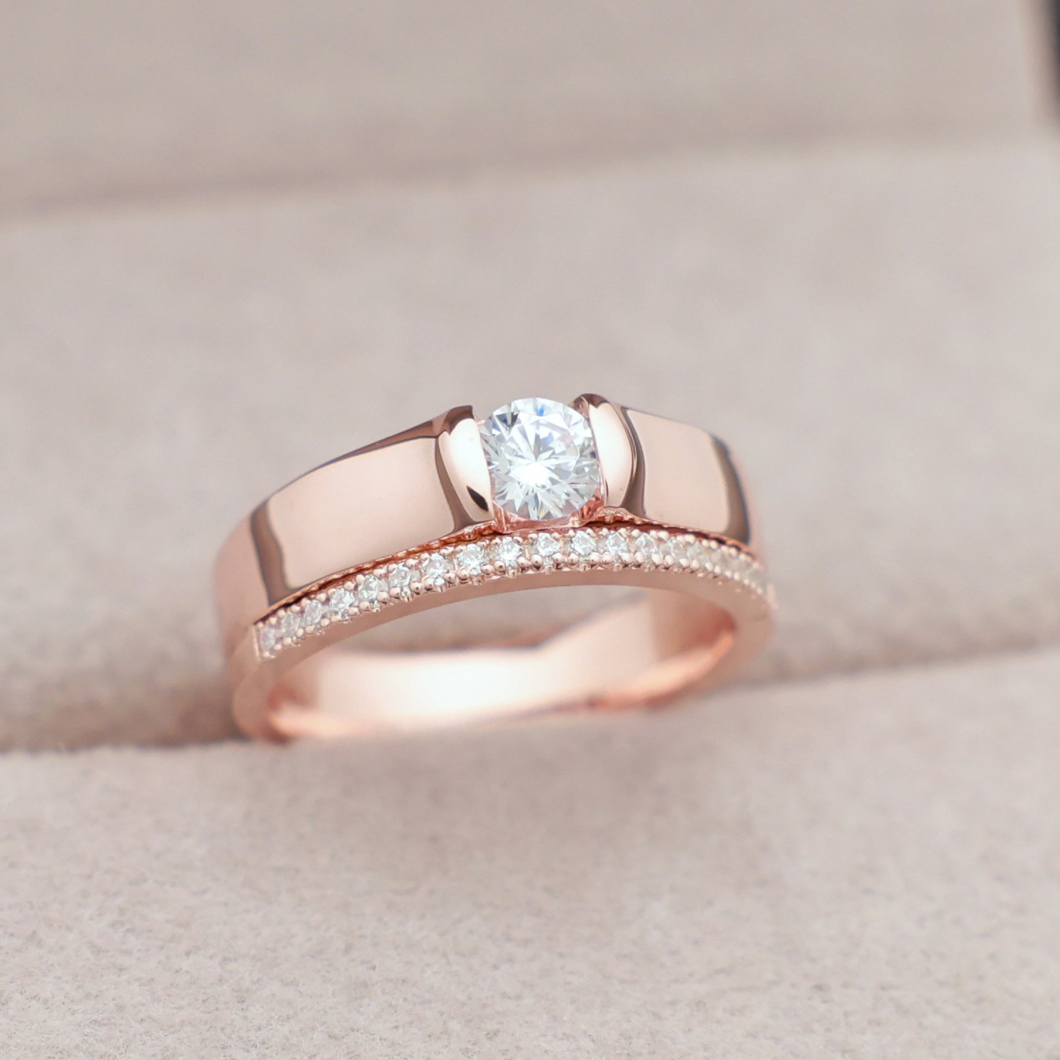 14k 18k 로즈골드 반지 패션반지 럭셔리 커플링 골드 데일리 선물 레이어드(R239) 967,690원