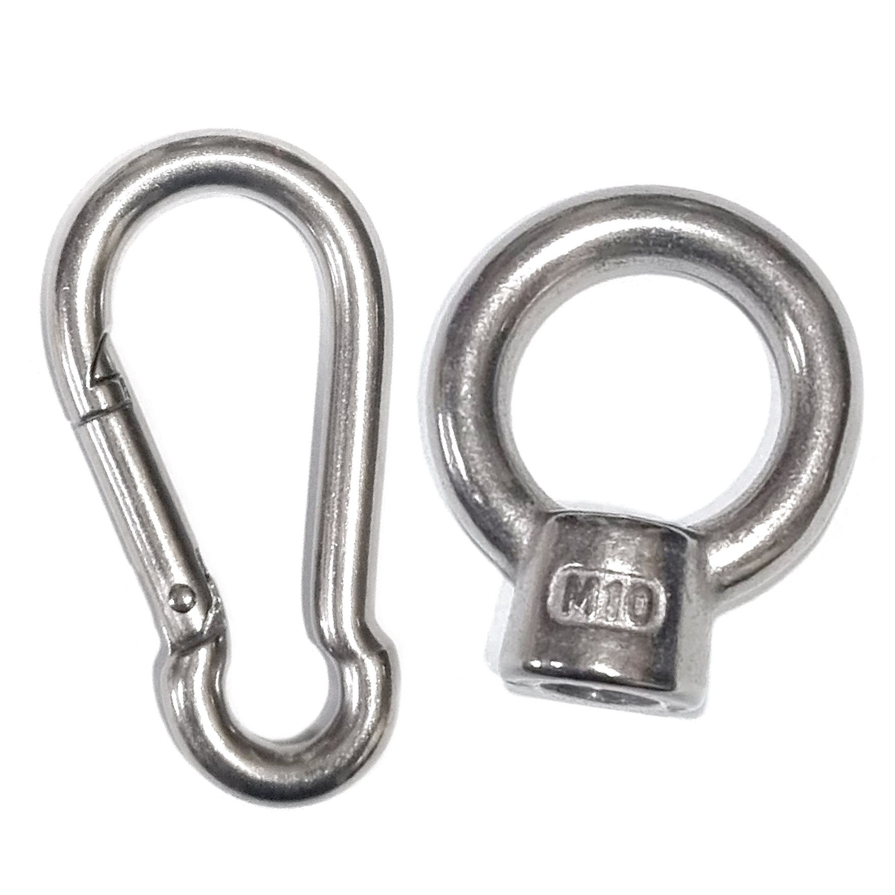 SUS304 고강도 스텐 카라비너 아이너트 세트 캠핑용 산업용 야영 텐트설치용 아웃도어 등산고리 2,700원