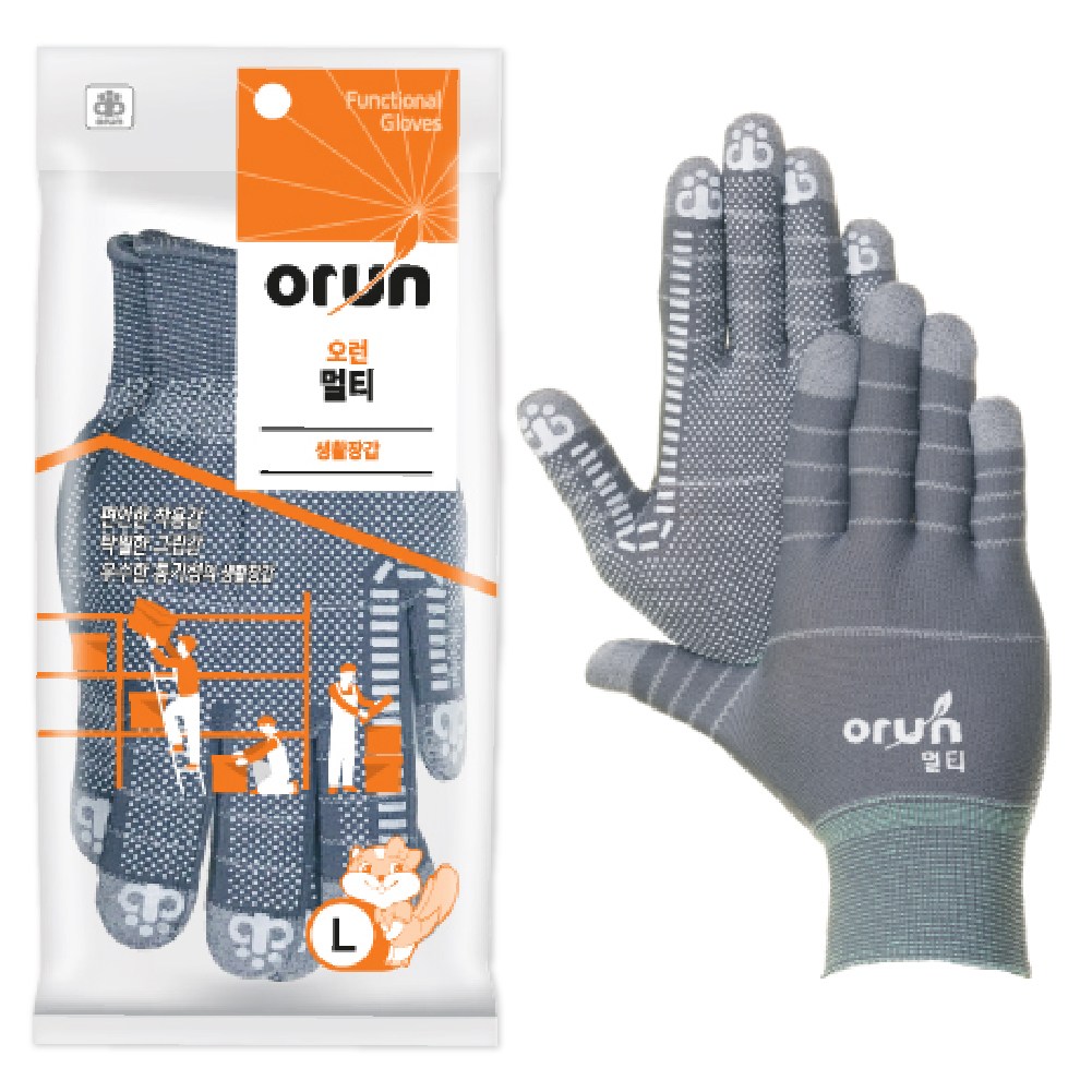 오런 멀티 장갑 L, 회색, 5개 6,500원