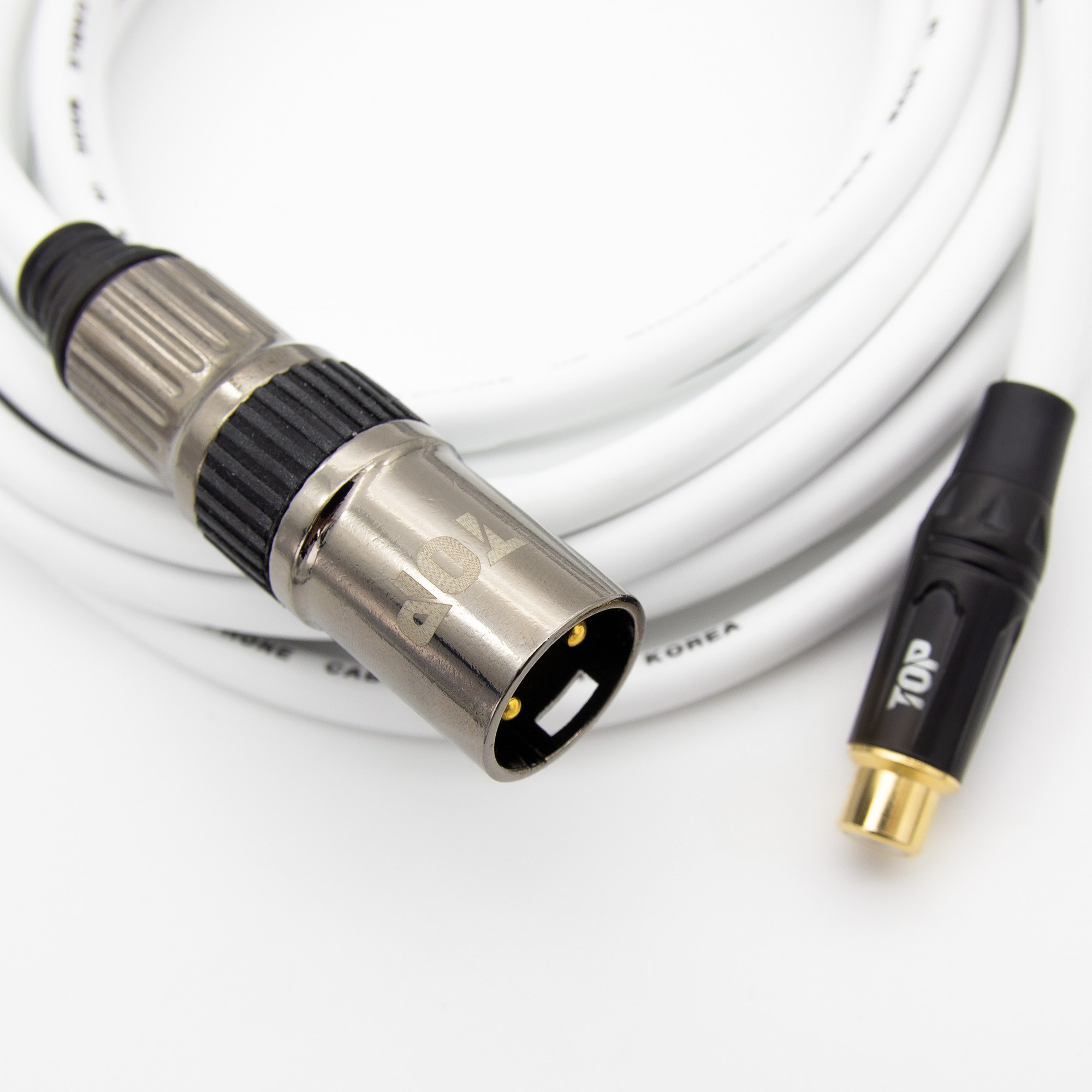 HDTOP 국산 제작 RCA 암 to XLR 수 케이블 화이트 2M HT-TP1055 20,000원