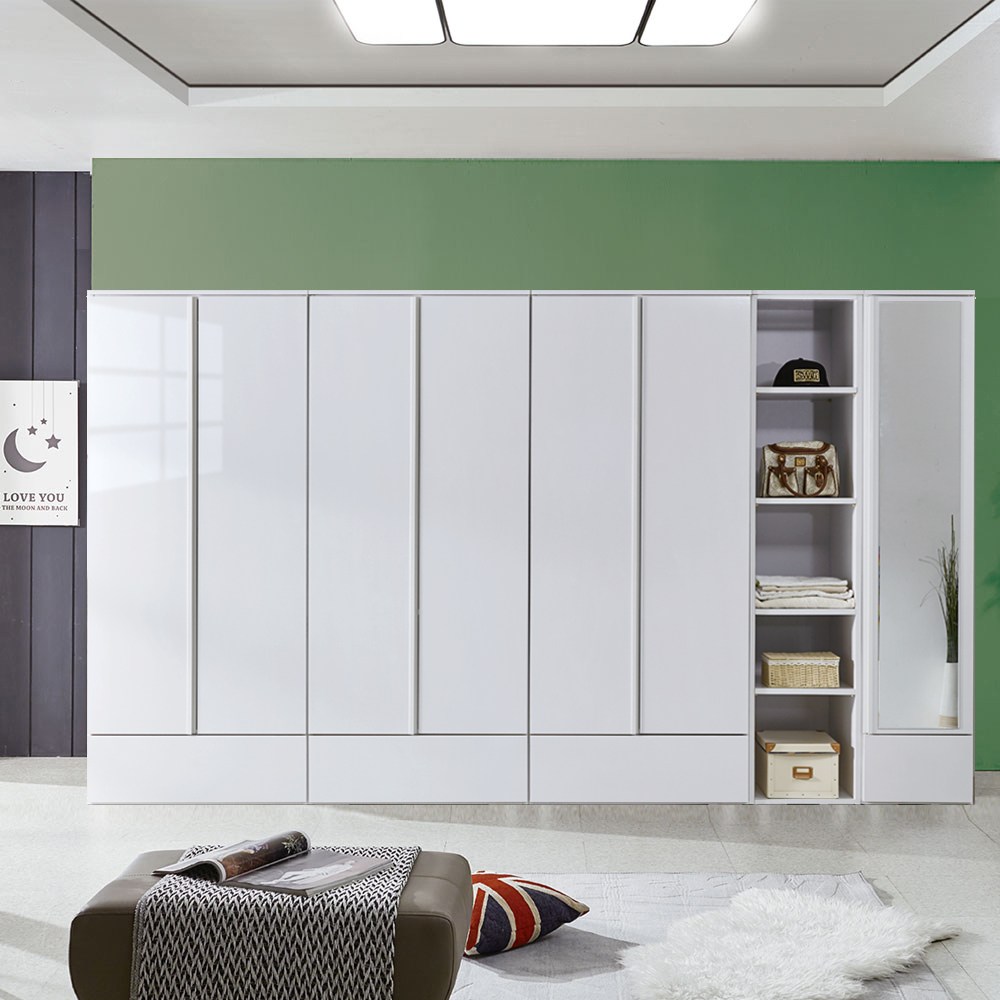 해해동동 하늘빛원서랍3200장농세트(원서랍옷장+원서랍이불옷장+원서랍옷장+오픈반장+원서랍거울반문장) (99) 옷장세트, 하늘빛원서랍3200장농세트-화이트 739,000원