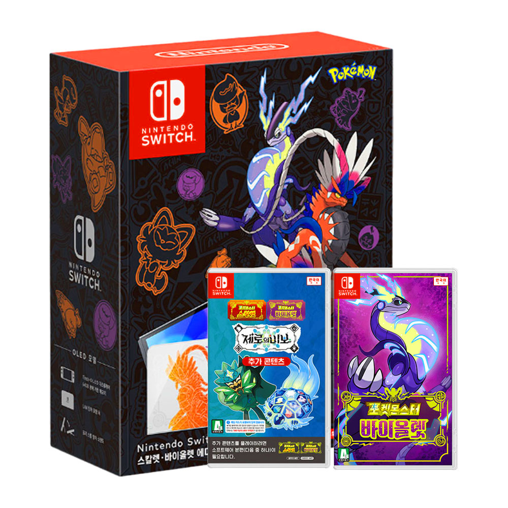 닌텐도 스위치 OLED 스칼렛 바이올렛 에디션 본체 + 바이올렛 게임칩 + 제로의 비보[확장팩] 국내정품 566,940원