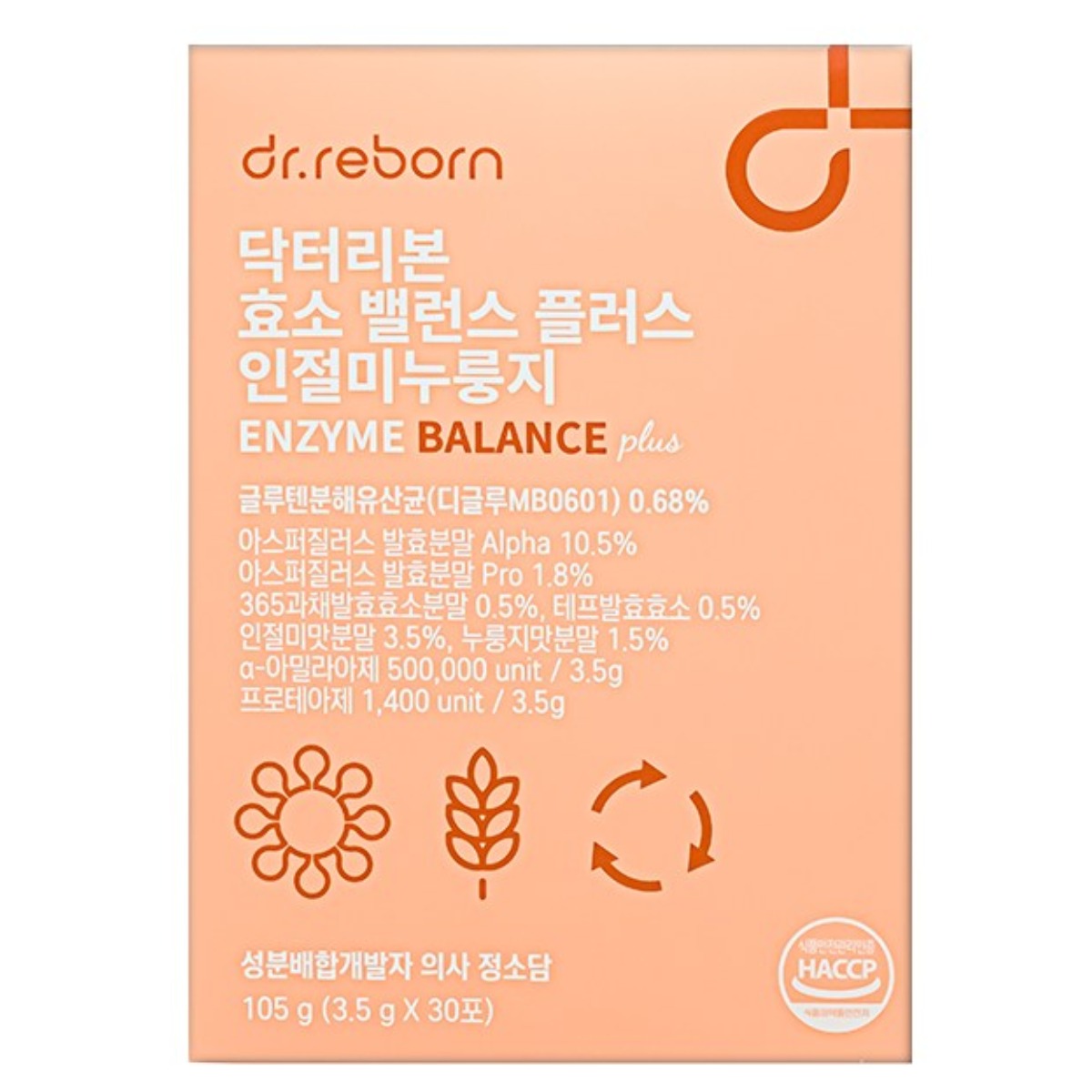 닥터리본 의사가만든 테프효소 밸런스 NEW 인절미누룽지 알파CD 특허받은 글루텐 분해 유산균 함유 속 편안한 건강효소 글루텐 걱정 끝, 6박스, 30회분 96,000원