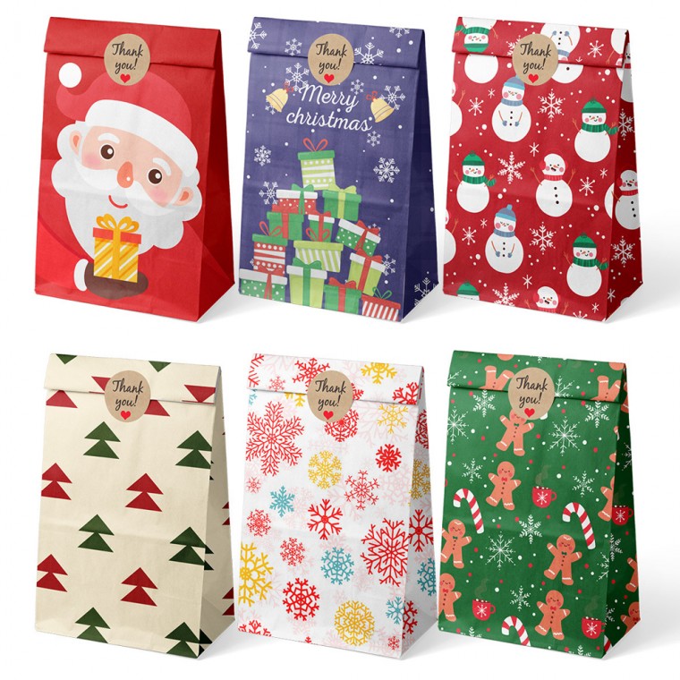 선물포장 크리스마스 종이봉투 6종 12장 포장 봉투 종이 인기상품 시즌추천 7,000원