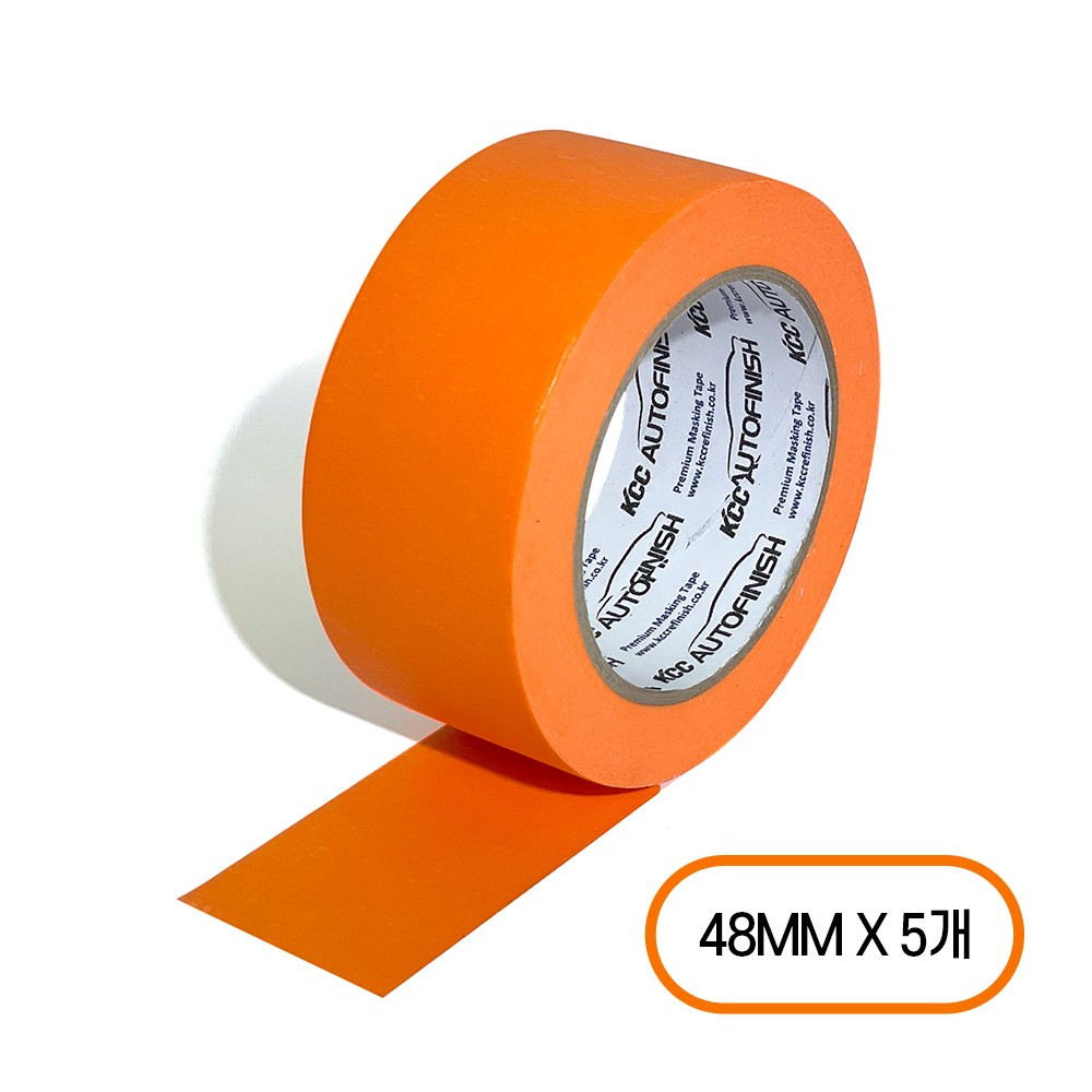 KCC 마스킹테이프 마스킹플러스 종이테이프 도장 자동차 인테리어 페인트 보수 리모델링 40M, 5개, 주황색 19,500원