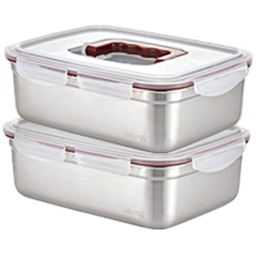 [수Lock] 수락 원핸들 스테인리스 밀폐용기 김치통, 2개, 2.8L 37,990원
