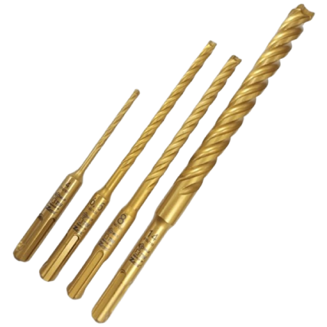 SDS 드릴 함마기리 골드티타늄소재 4날 십자날, 1개 9,500원