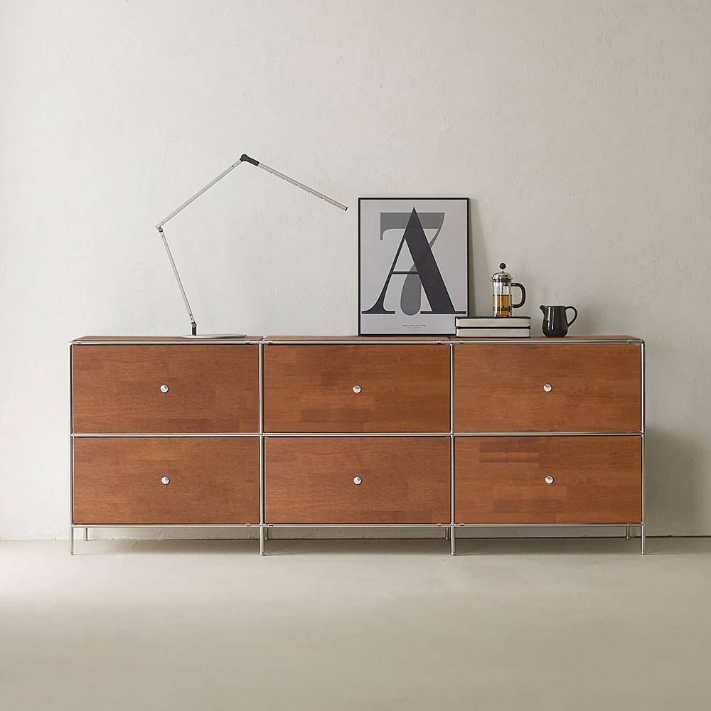 이노센트 스틸라 원목 미드센츄리 2000 높은 모듈 거실장 서랍형 i104502, 월넛 649,000원