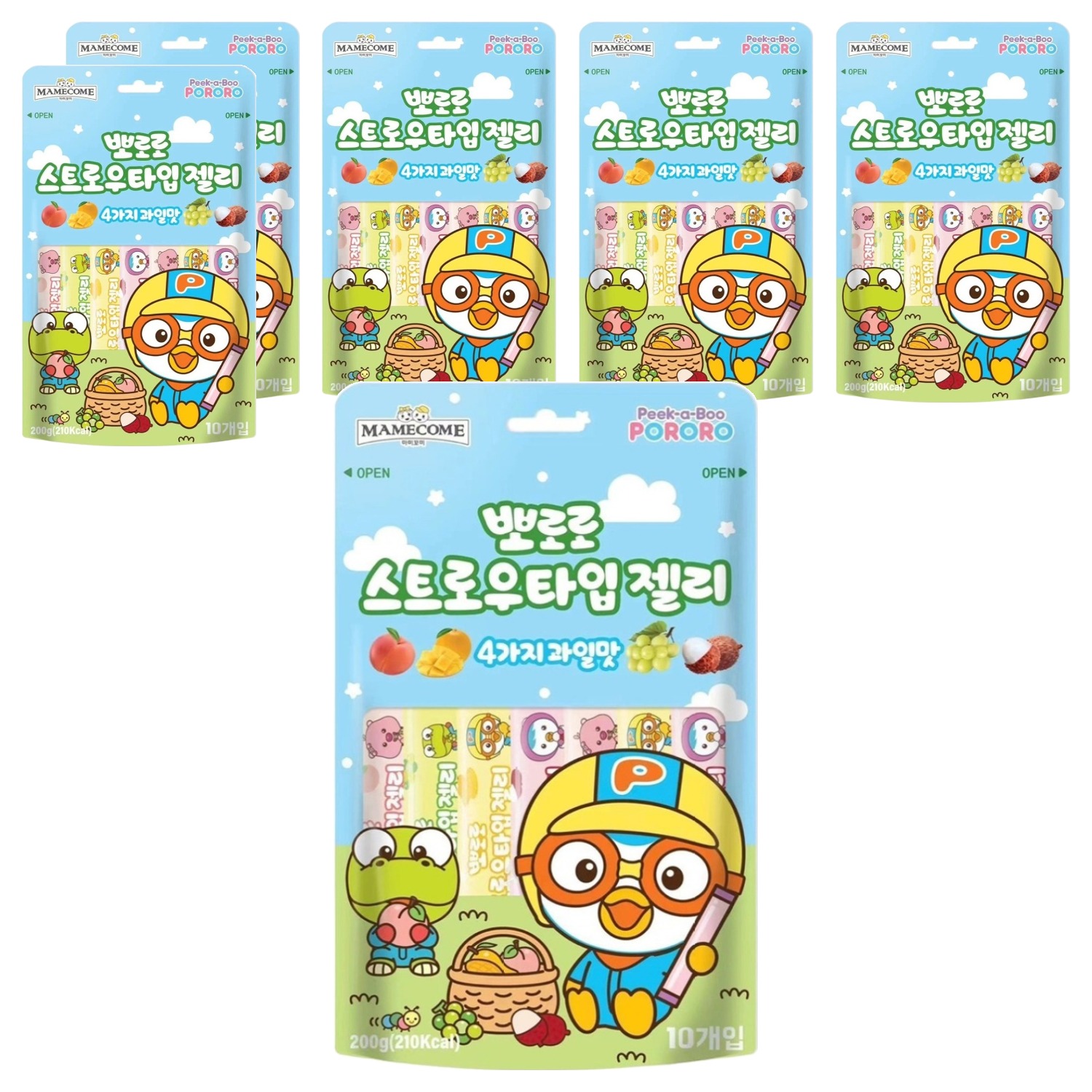 마미꼬미 뽀로로 스트로우타입젤리 10개입, 200g, 6개 13,830원