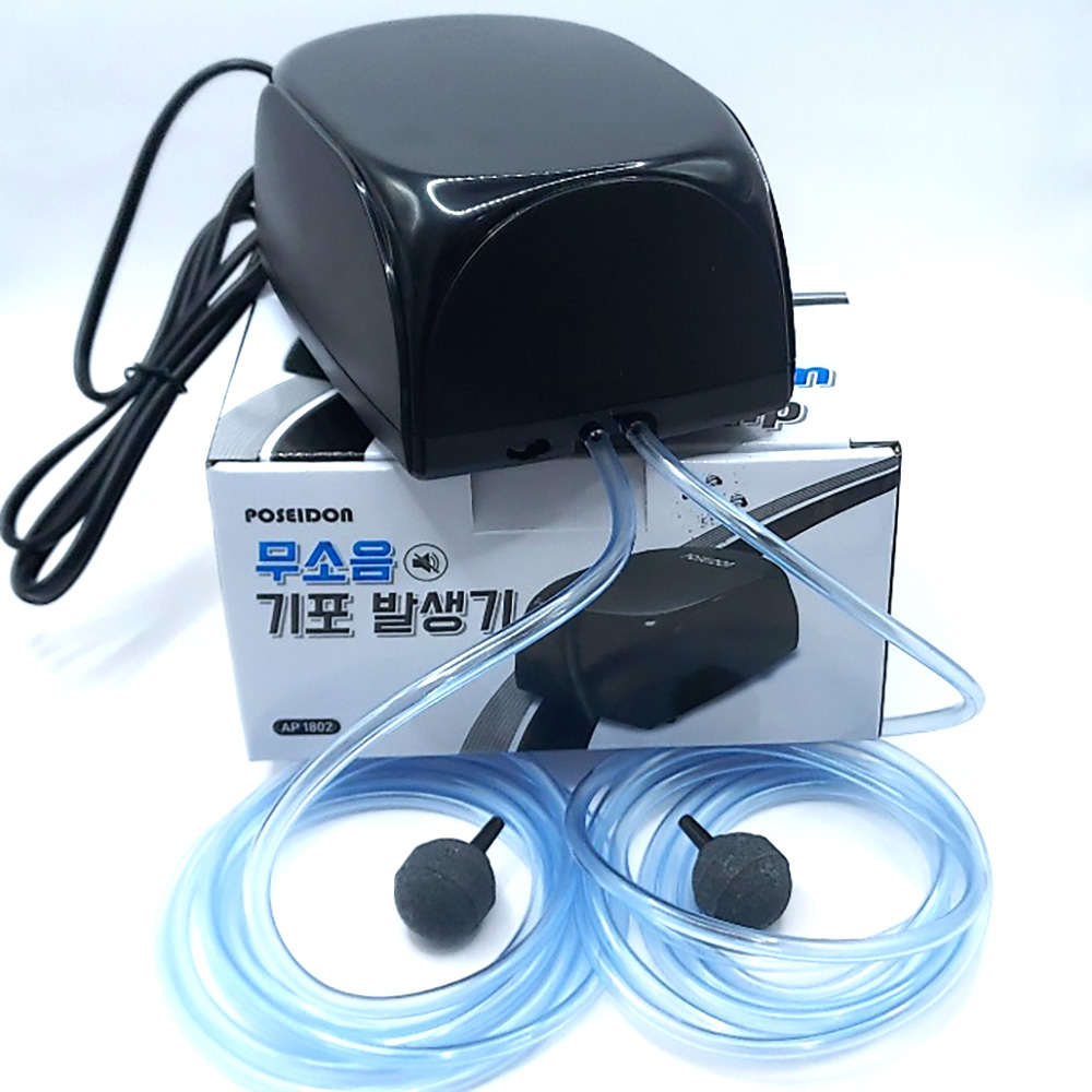 포세이돈 무소음 기포발생기 AP-1802 콩돌 호스 2m 두개 포함, 1개 29,800원