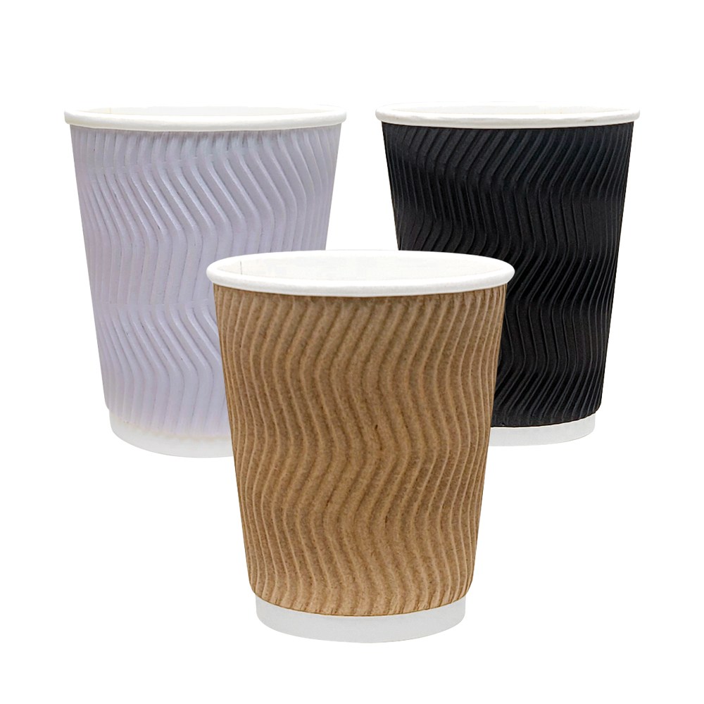 3중 단열 웨이브 리플 종이컵 화이트 블랙 크라프트 10oz 12oz 13oz 16oz 58,230원