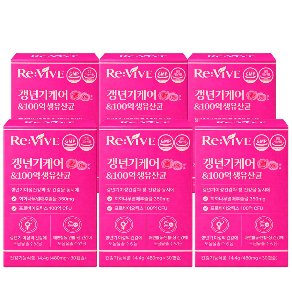 여성 갱년기유산균 식약청인증 회화나무열매추출물 100억유산균 프로바이오틱스, 6개, 30정 158,500원