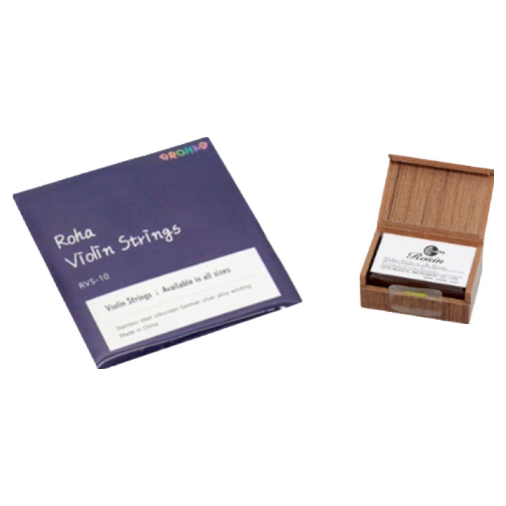 로하 바이올린 스트링 + 우드박스 송진 세트, 혼합색상, 1세트 11,900원