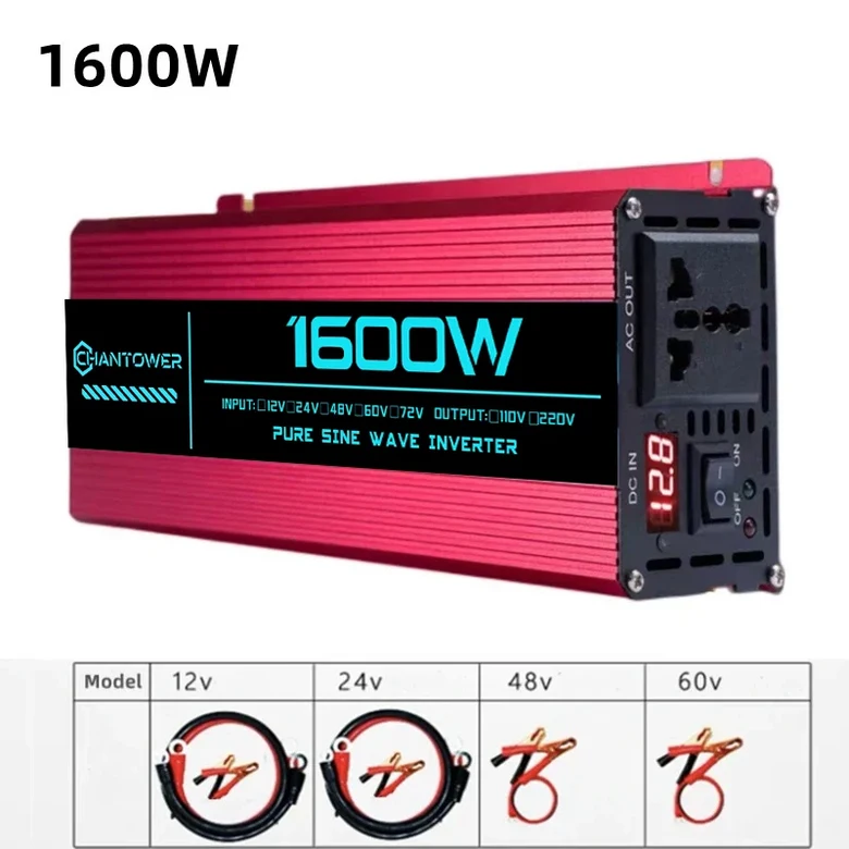 순수 사인파 인버터 DC 12V/24V/48V/60V/72V에서 220V/110V로 변환 1000W 전력 자동차 태양광 61,700원