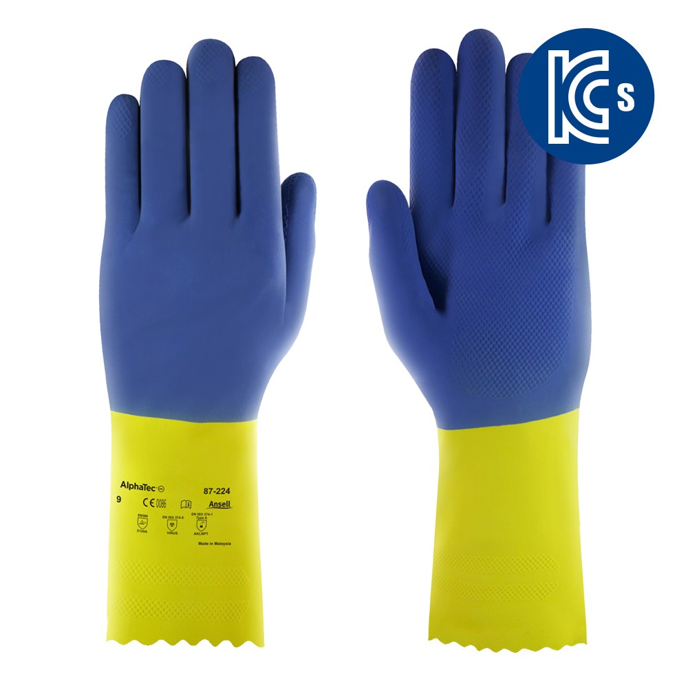 안셀 Ansell 알파텍 87-224 라텍스+네오프렌 내화학 장갑 36,000원