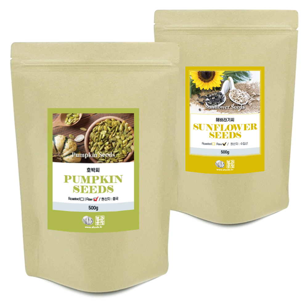 견과공장 호박씨 + 해바라기씨 세트, 500g, 1세트 10,900원