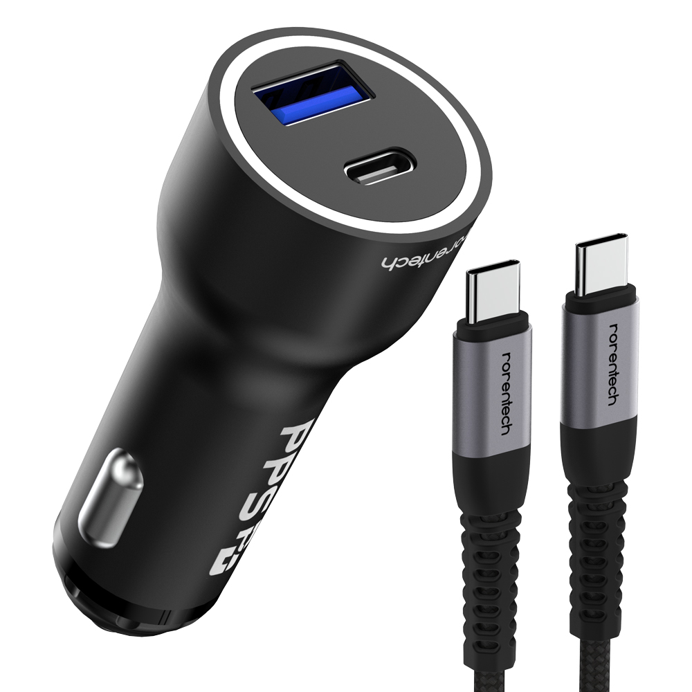 로랜텍 PPS 63W 2포트 초고속 시거잭 차량용 충전기 + 60W C to C 고속 충전 케이블 1.2m 세트 9,500원