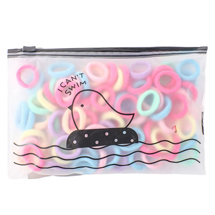 도도앤뉴 아동용 동글 대용량 머리끈 100p + 파우치 세트 3,400원