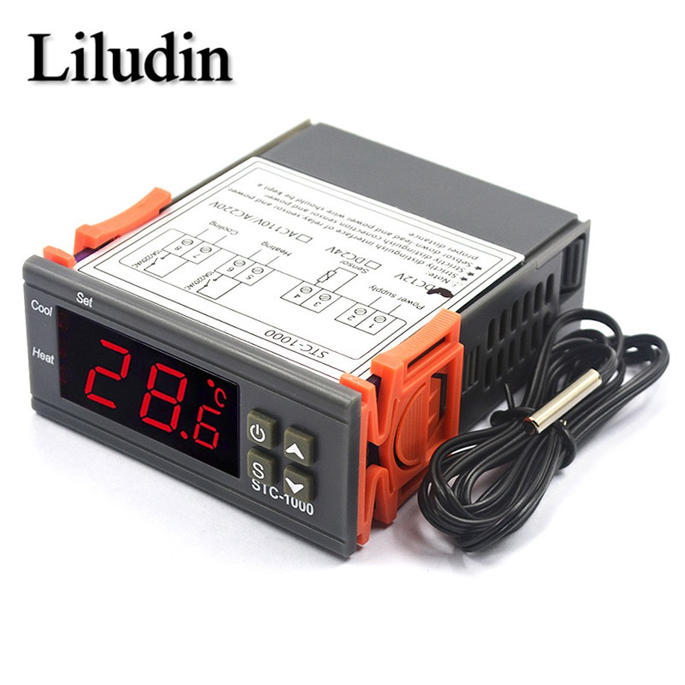 디지털 온도 컨트롤러 조절기, 릴레이 LED 인큐베이터, 10A 가열 냉각 센서, 12V, 24V, 220V 15,700원