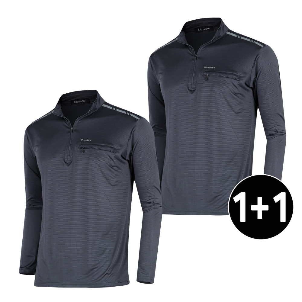 1+1 데스퍼 남성 여름 스판 쿨 아이스 냉감 긴팔 집업 등산 티 기능성 작업복 상의 티셔츠 18,900원