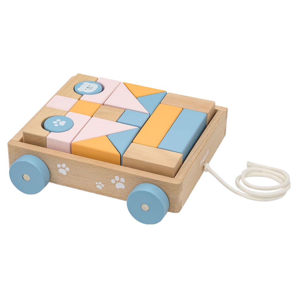 폴라비 원목 아기 블럭쌓기 보관웨건 끌기 장난감 18개월 19개월 32,900원