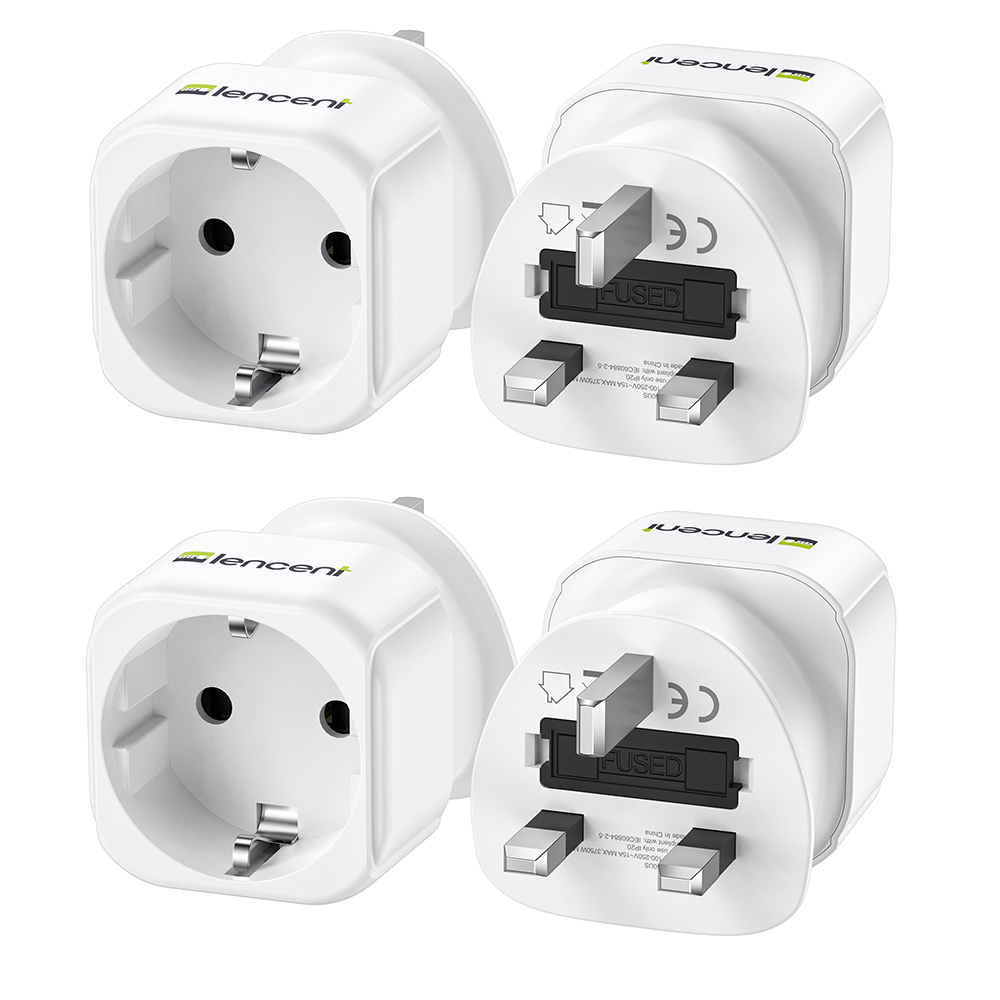 렌센트  해외 전용 단독 여행용 어댑터 한국 영국 싱가포르 말레이시아 변환 Type G 플러그  화이트 X2 PA014EUUK 22,900원