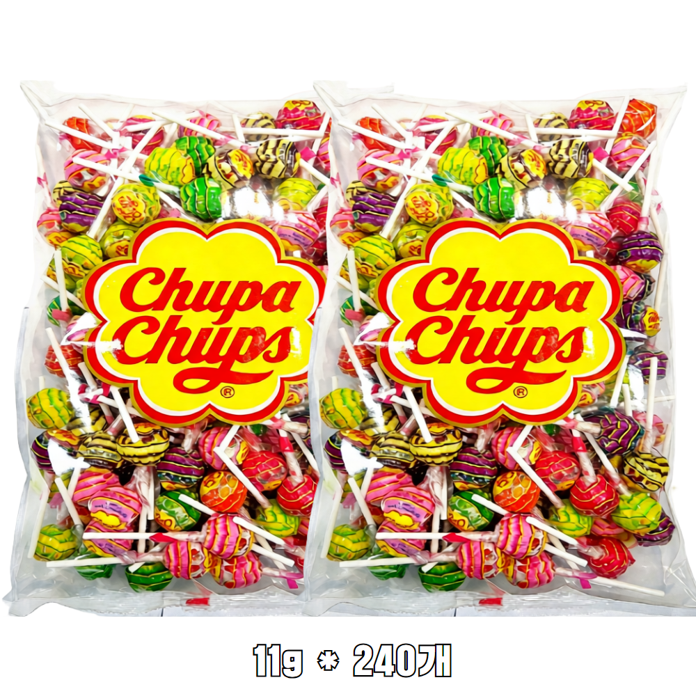 톡이네 벌크형 츄파춥스 막대사탕 대용량 캔디 꽃다발 선물 단체 간식 상담용 업소용, 240개, 11g 43,800원