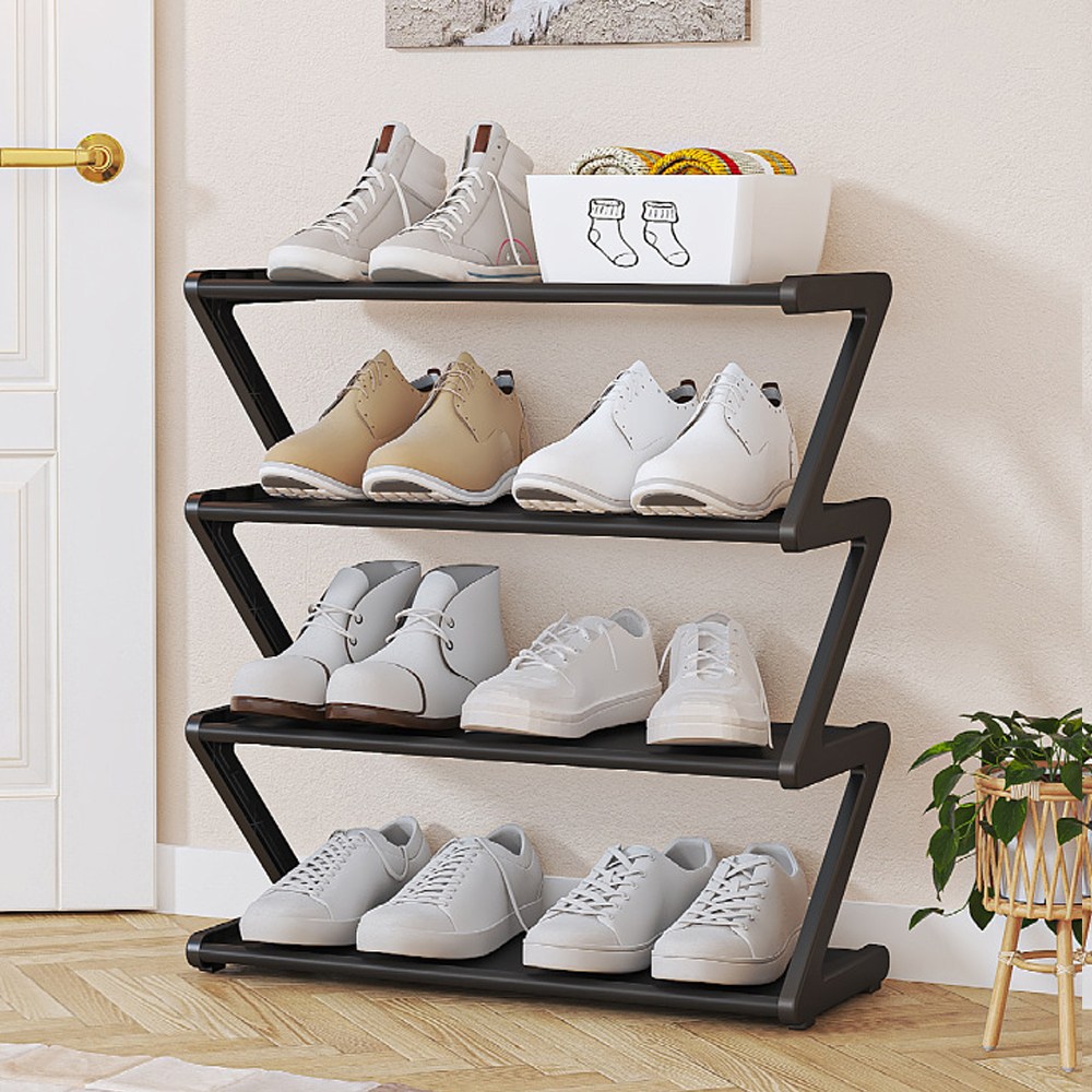 레디박스 간편조립 좁은공간 다용도 신발 실내화 정리대 4단, 1개, 블랙 6,900원