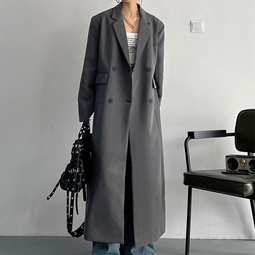 시크힐즈 트렌치 오버핏 롱 더블 코트 00852 43,550원