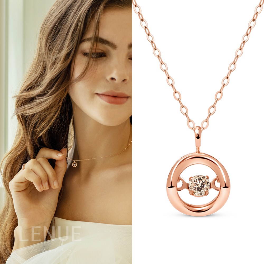 레뉴 지로네 꼬냑다이아몬드 댄싱스톤 목걸이 / 14K 골드 큐빅 여자친구 애인 생일 선물 459,000원