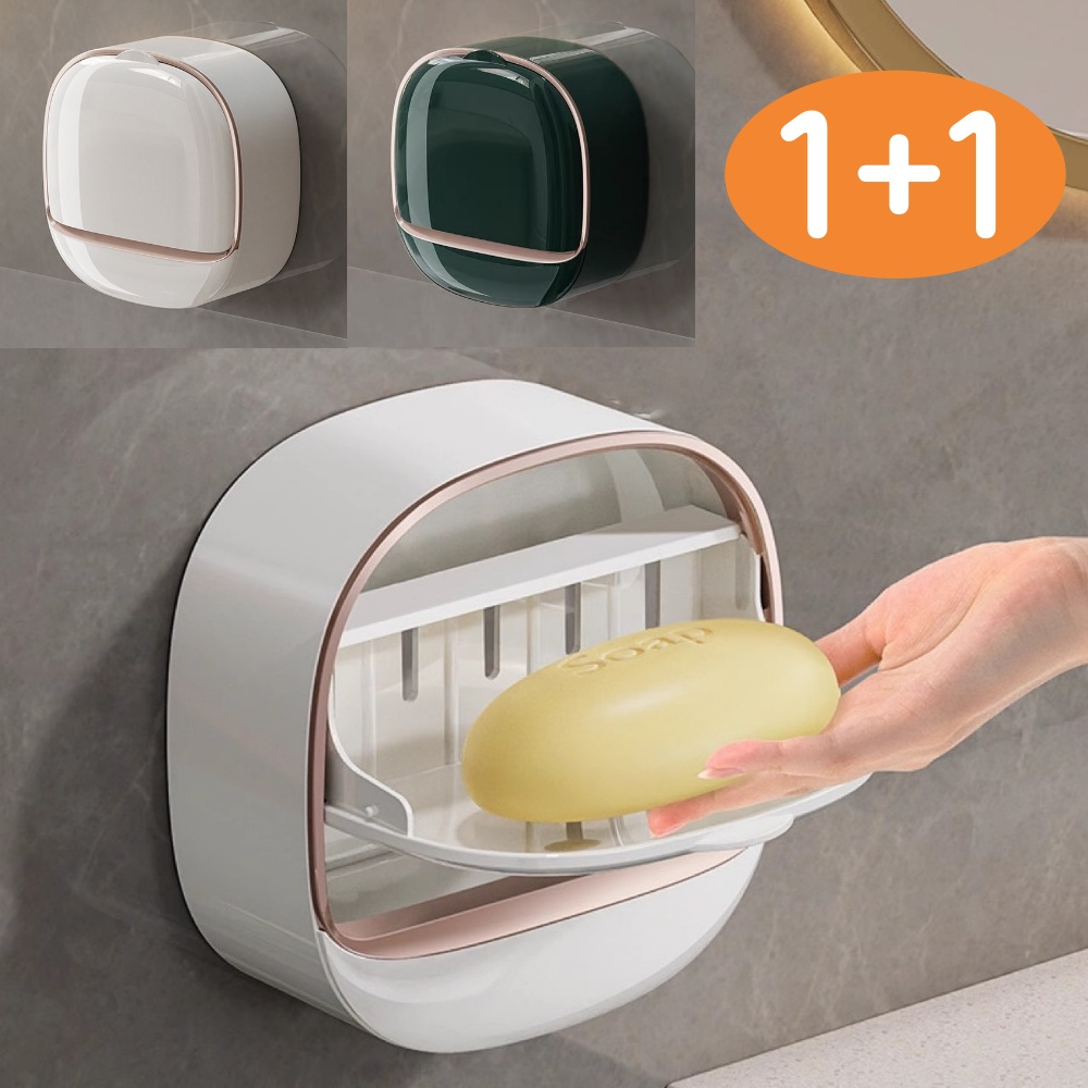 1+1 GF 무타공 접착식 비누홀더 욕실 정리 비누 받침대 물빠짐 거치대 3Color 7,200원