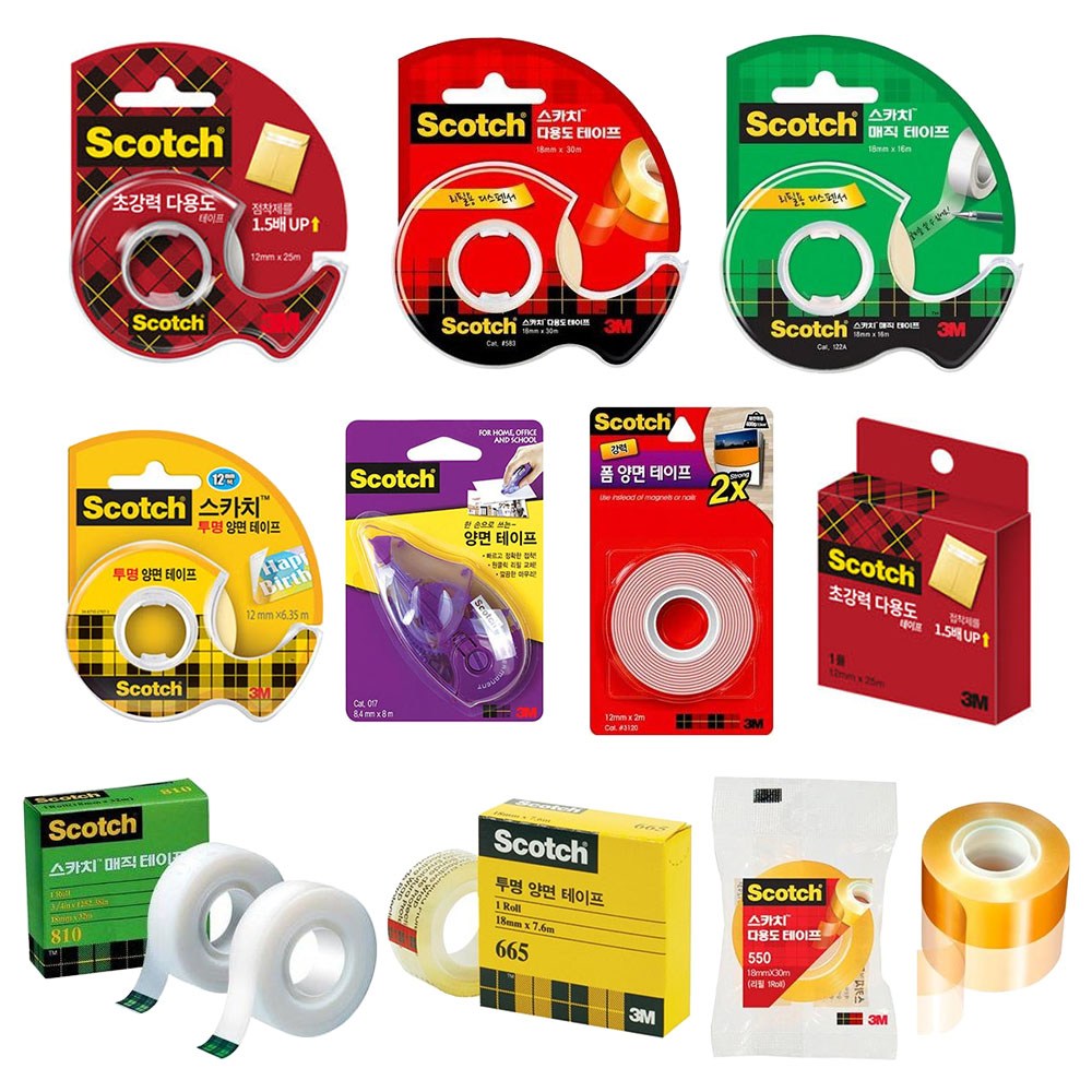 스카치테이프/다용도테이프/양면테이프/테이프리필 (1갑/박스) 63,000원