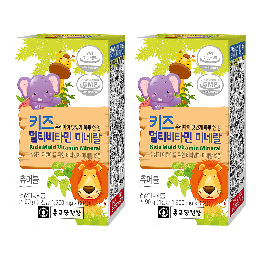 종근당건강 키즈 멀티비타민 미네랄, 60정, 2개 28,300원
