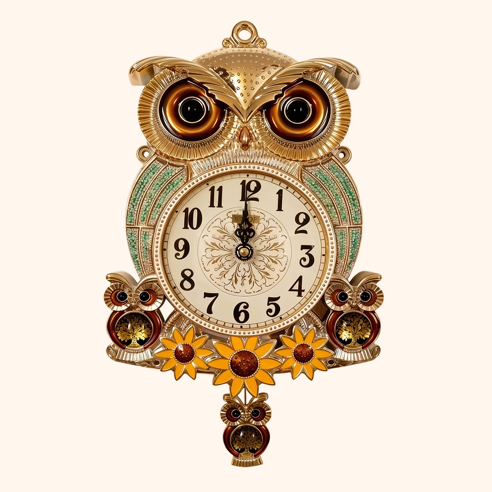 비욘드아트 부엉이벽시계 무소음 거실 카페 인테리어 집들이선물, 그린 36,500원