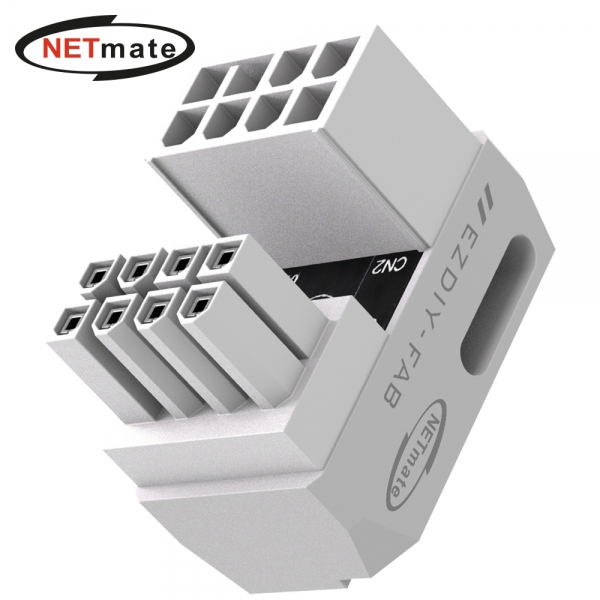 넷메이트 NM-DPI2265 PCI-E 8핀 변환 어댑터 (화이트 RVS 180도 단품) [EZDIY-FAB] 역방향 그래픽카드 8핀 전원 U자형 꺾임 14,000원