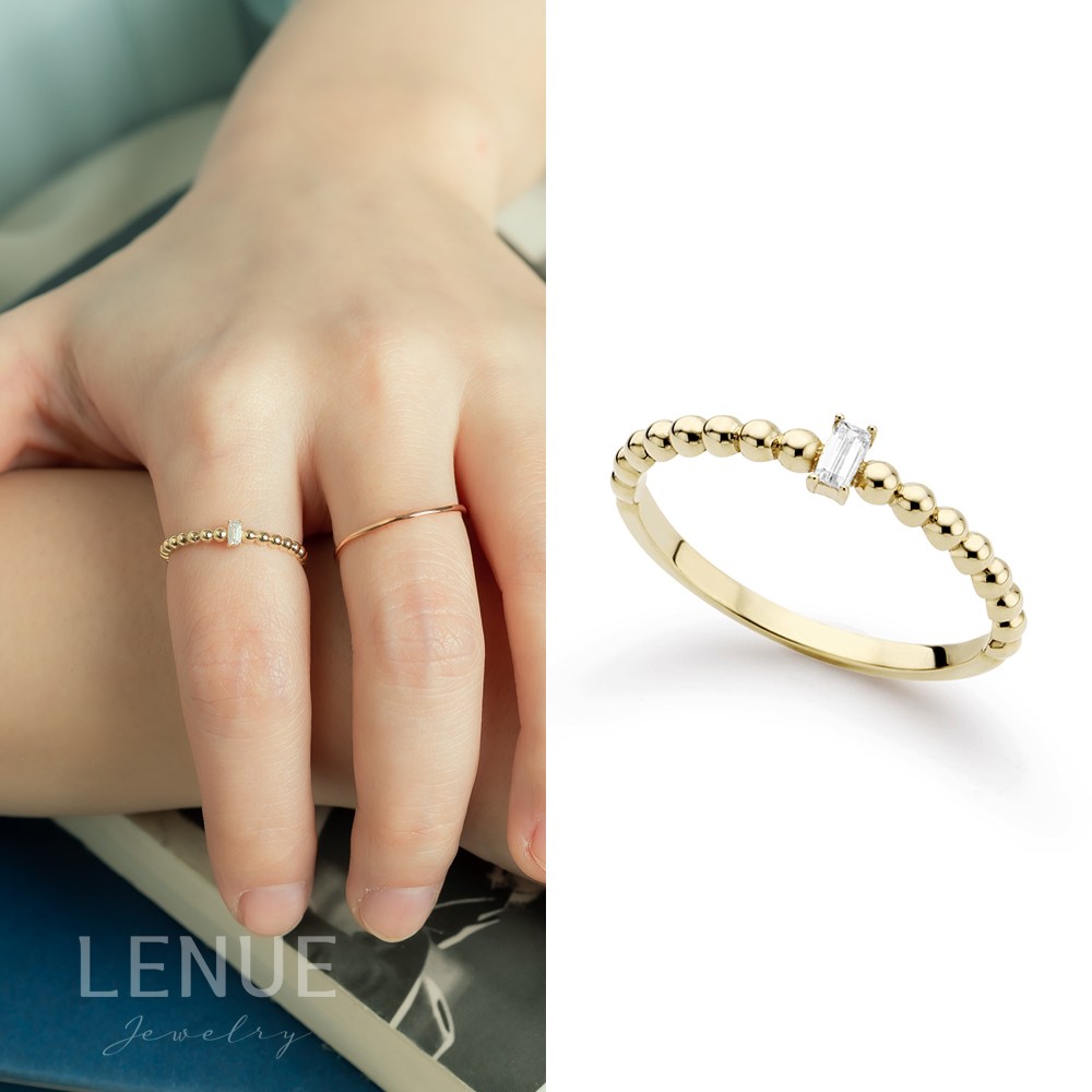 레뉴 리콰드로 포인트 가드링 큐빅 반지 / 14K 골드 18K 바게트 레이어드 애끼링 우정링 379,000원